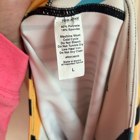 Loony Legs Patterned Leggings and vest shirt “Modernist" Fuchsia/Turquoise Large - Picture 8 of 14